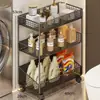 Estante de almacenamiento junto a la lavadora, estante de almacenamiento multifuncional con drenaje para el baño, estante de almacenamiento multicapa móvil para el inodoro