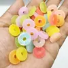 Accesorio grande de resina para decoración de uñas con forma de dona de azúcar, relleno de bola hecho a mano, juguete para aliviar el estrés, accesorio para slime y accesorio de bola de descompresión para diario
