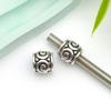 Cuentas antiguas de aleación de plata con agujero grande, pulsera con cuentas, colgante de calavera, búho, tai chi, cuentas sueltas, cuentas DIY, accesorios de joyería