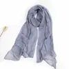 Bufanda de Otoño e Invierno Nuevo Estilo Coreano Bufanda Grande de Seda de Color Puro Toalla de Playa de Seda Artificial Bufanda de Chifón Plisado de Seda para Mujer