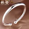 Pulseira de Prata Esterlina 999 Feminina Aberta Rosto Leve Contas Pulseira de Prata Esterlina Pulseira Simples de Alta Qualidade para Mãe para Namorada