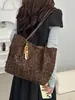 Bolsa Casual Transfronteiriça de Grande Capacidade Feminina Chegada Nova Outono 2026 Bolsa de Ombro Único Popular Estampa de Leopardo Bolsa Tote Saco
