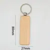 Llavero de Madera de Haya Colgante Creativo Grabado Láser Personalizado Impresión Tallado Venta al por Mayor en Stock Anillo para Llaves de Madera Maciza