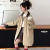 Roupa Infantil Menina Jaqueta Corta-vento Estilo Primavera e Outono 2026 Novo Estilo Infantil Estilo Coreano Roupas de Outono Menina Casual Longo Tendência