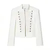 Ins Comercio Exterior Transfronterizo Ropa de Mujer Nuevo Diseño Estilo Europeo y Americano Chaqueta de Traje Ajustada Botones Hombrera 4840798