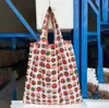 Bolsa de compras feminina de nylon, prática e portátil, para compras em lojas, supermercados, bolsa de ombro para compras, pode ser Vendida no Atacado