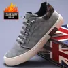 Zapatos Casuales Nuevos de Invierno para Hombre con Terciopelo, Diseño Cálido y de Moda, Banda Elástica Versátil Estampada, Zapatillas Cómodas para Hombre