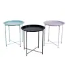 Mesa de Centro Quarto Mesa de Cabeceira Ferro Forjado Mesa Lateral de Sofá Varanda Criativa Mini Simples Pequena Mesa Redonda Atacado Escandinava Dobrável