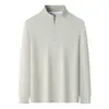 Sudadera unisex transfronteriza de manga larga con forro polar, cálida y elegante para invierno, ropa casual para hombre con media cremallera y cuello alto