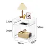 Mesa de noche de acrílico, Mesa de centro transparente de doble capa moderna y simple para sala de estar, Gabinete de almacenamiento para dormitorio, Mesa auxiliar Personalización