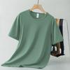Playera Modal de Manga Corta para Hombre Cuello Redondo Seda de Hielo Fresca de Secado Rápido Color Puro Top Antibacterial y Antiácaros Camiseta Básica de Media Manga