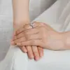 Yuebao Joyería Aguamarina Natural Plata de Ley S925 Huevo de Paloma Super Brillante Moda Lujo Ligero Alto Gama Anillo para Mujer Venta al por Mayor