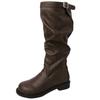 Elegantes Botas Martin Melard de Tacón Grueso para Mujer, Botas Estrechas de Estilo Retro Otoño e Invierno 2025 para Combinar con Abrigos, Botas Western Caídas