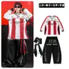 Ropa de Street Dance para Niños Ropa Hip Hop de Moda para Niños Rayas Rojas y Blancas 03 Conjunto de Ropa de Baile Traje de Presentación para Niñas Niños