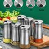Frasco de Tempero de Pimenta Transfronteiriço Rotativo Poroso de Aço Inoxidável Frasco de Tempero Logotipo Imprimível Suprimentos de Cozinha