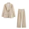 Moda femenina transfronteriza 2026 estilo europeo y americano conjunto holgado de blazer de un solo botón y pantalones F612790/91