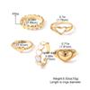 Anillo de Dedo de Aceite de Gota de Amor Nuevo Transfronterizo Juego de 5 Piezas Combinación Nicho Personalidad Geométrico Metal Oro Anillo para Mujer