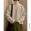 Inverno 2023 Novo Marca de moda estilo Hong Kong casual veludo gola alta com forro de fleece suéter masculino camisa de base top peça única loja
