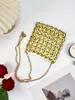 Exclusivo transfronteiriço: Bolsa de corrente com disco de metal dourado estilo europeu e americano, bolsa transversal para festa noturna com lantejoulas retrô disco