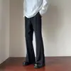 Pantalones Rectos de Pierna Recta, Holgados, con Solapa Dividida, Estilo Americano, para Hombre, Primavera y Verano; Pantalones Largos Casuales de Color Sólido, Holgados, para Mujer, Estilo Simple Retro Coreano