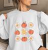 Ebay comércio exterior outono e inverno novo vintage floral abóbora halloween gola redonda suéter feminino manga longa