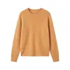 Suéter feminino de tricô escovado em lã de cashmere, nova coleção outono e inverno, prêt-à-porter de alta qualidade, gola redonda, mangas compridas, corte solto com ombros caídos, moderno