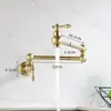 Torneira de Parede de Cobre Estilo Antigo Transfronteiriça, Abertura Rápida de 1/2 Polegada, Água Fria Única, Dobrável, para Uso na Cozinha e ao Ar Livre