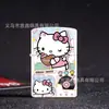 Novo Hello Kitty Desenho Animado Fofo Hello Kitty Concha de Ferro Roda de Moagem de Metal Isqueiro à Prova de Vento Atacado Presente