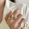 Anillo retorcido de líneas geométricas entrelazadas para mujer, multicapa, exquisito, versátil, anillo abierto de nuevo estilo, anillo creativo para el dedo índice