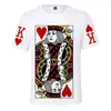 Camiseta de manga corta con cuello redondo y estampado de póker para hombre, comercio exterior europeo y americano, camiseta de moda casual de manga corta