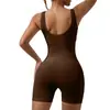 Traje de Shorts de una pieza con Hilo Transfronterizo Europeo y Americano, Elástico sin Costuras, Ropa Deportiva, Mono de Fitness para Yoga