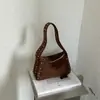 Bolsa feminina de camurça 2026 novo outono vintage Maillard bolsa de ombro para o dia a dia bolsa de mão de nicho
