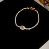 Pulseira de Amor Flor de Quatro Pétalas Zircônia Moda Transfronteiriça Pulseira de Alto Nível de Luxo Leve Pulseira Super Brilhante para Namorada Combina com Tudo para Mulheres