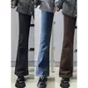 Jeans Acampanados de Corte Holgado para Mujer, Nuevo Estilo Otoño e Invierno, Tallas Grandes, Favorecedores para Figuras Curvilíneas, de Cintura Alta, Elásticos, Pantalones Acampanados para Mujeres Petites