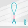 Lanyard de Color de Moda con Llavero de Peluche Trenzado Corto para Teléfono Hebilla Única Hebilla Sola Fabricante de Colgante de Llavero de Peluche En Stock Fuente