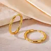Item popular de comércio exterior: Brincos de Argola Simples em Aço Titânio com Design Clássico Liso, Versáteis para o Dia a Dia, Estoque Pronto de Fábrica para Venda em Lote Misto