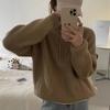 Suéter de cuello alto con media cremallera para mujer, otoño e invierno 2023, nuevo suéter coreano holgado de estilo perezoso, suave y encerado.