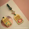 Nuevo Colgante de Llave de Coche Dorado Antiguo Llavero de Ábaco de Latón Encanto de Bestia Devoradora de Oro de Paz y Riqueza