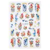 Adesivos de Nail Art Transfronteiriços de Beleza Total Flores de Primavera Folha de Ouro Azul Francês Flor Pequena Adesivos de Nail Art