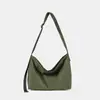 Bolsa Transversal de Lona Casual Estilo Japonês para Mulheres 2025 Nova Simples de Grande Capacidade Bolsa de Ombro Design de Nicho Bolsa para o Dia a Dia