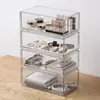 Armario con espejo caja de almacenamiento estante de almacenamiento cosméticos estante acrílico baño inodoro lápiz labial tocador brocha de maquillaje