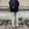 Jeans Rasgado Lavado Antigo Estilo Americano Streetwear Masculino Primavera e Outono Reto Solto Europeu e Americano High Street Calças Longas