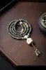 Pulseira de Bodhi de Jade Branco Hainan para Lançamento Alto Pulseira de Bodhi Colar Longo com Borla Anel de Corrida Wen Brinquedo Rosário Antigo de Mão