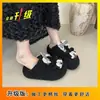 Novidade Outono/Inverno 2026, Pantufas Confortáveis Fechadas para Mulheres, Pantufas de Pelúcia Algodão com Laço Dopamina para Uso Externo
