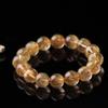 Pulsera de Cuarzo Rutilado Cuarzo Rutilado Amarillo Natural Cristal de Titanio Pulsera de Cuarzo Rutilado Liso Fabricante de Joyería de Cristal Cuarzo Rutilado