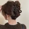 Presilha de Garra para Cabelo Cor de Café para Mulheres, Grampo Shark Clip, Suprimento de Acessório de Cabelo, Laço para Cabelos Soltos, Estilo Coreano