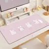 Alfombrilla de ratón de diatomita con diseño de conejito lindo estilo Ins para uso en oficina, resistente a la suciedad, fácil de limpiar, almohadilla absorbente, alfombrilla de teclado de dibujos animados