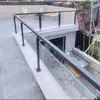 Corrimãos de Escada com Ranhura Interna em Coluna de Aço Inoxidável, Guarda-corpos de Vidro Sem Moldura Domésticos Internos e Externos, Casas Rurais Autoconstruídas