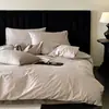 Conjunto de Quatro Peças em Algodão Escovado 100S, Lençol e Capa de Edredom 100% Algodão, Sensação de Luxo e Alta Qualidade para Quarto Principal, Roupa de Cama Estilo Vintage para Outono e Inverno