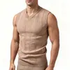 Novo colete de malha sem mangas masculino transfronteiriço 2026, apresentando um design de tricô moderno e casual com padrão torcido e decote em formato de coração, perfeito para jovens homens